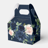 Chique Blooms | Donker Romantisch Navy Blue en Blu Bedankdoosjes (Achterkant)