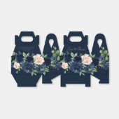 Chique Blooms | Donker Romantisch Navy Blue en Blu Bedankdoosjes (Uitgevouwen)