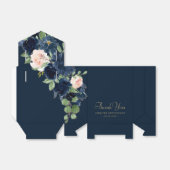 Chique Blooms | Donker Romantisch Navy Blue en Blu Bedankdoosjes (Uitgevouwen)