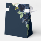 Chique Blooms | Donker Romantisch Navy Blue en Blu Bedankdoosjes (Achterkant)