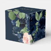 Chique Blooms | Donker Romantisch Navy Blue en Blu Bedankdoosjes (Achterkant)
