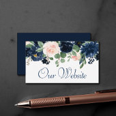 Chique Blooms | Marineblauw en Blush Garland Websi Informatiekaartje