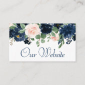 Chique Blooms | Marineblauw en Blush Garland Websi Informatiekaartje (Voorkant)