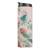 Chique Blooms: Modern Girly 3D Bloemen Delight Thermosbeker (Geroteerd rechts)