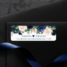 Chique Blooms | Navy Blue en Blush Heart Adres Etiket