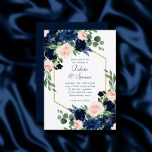 Chique Blooms | Navy Blue en Blush Pink Gold Lijst