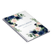 Chique Blooms | Navy Blue en Blush Pink Rose Flora Notitieboek (Rechterzijde)