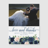 Chique Blooms | Navy Blush Foto dank u magneet (Voorkant)