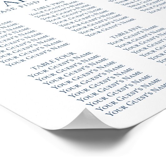 Chique Blooms | Navy en Blush Bloemen Zitkaarten Poster (Hoek)