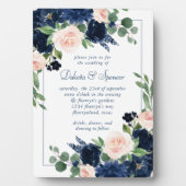 Chique Blooms | Navy en Blush Keepsake uitnodiging Fotoplaat (voorkant)