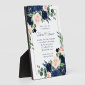 Chique Blooms | Navy en Blush Keepsake uitnodiging Fotoplaat (Zijkant)
