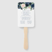 Chique Blooms | Programma Marine Blue en Blush Gar Handwaaier (Achterkant)