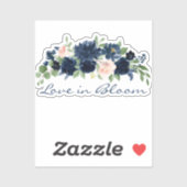 Chique Blooms | Romantische Marine Blush Liefde in Sticker (Vel)
