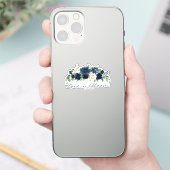 Chique Blooms | Romantische Marine Blush Liefde in Sticker (Telefoon)