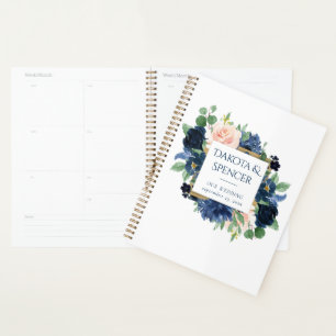Chique Blooms Romantische Marine en Blush Patter Planner