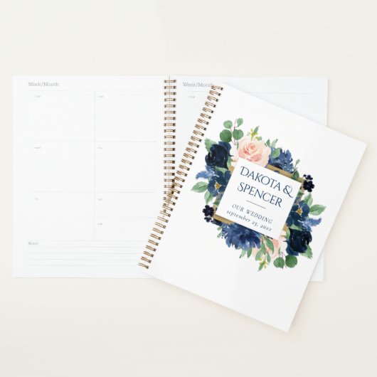 Chique Blooms | Romantische Marine en Blush Patter Planner (Display)