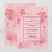 Chique blozende bloemenschilderwerk spatpaint brui kaart (Voorkant / Achterkant)