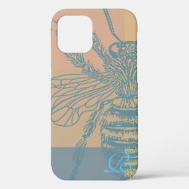 Chique Blue Bee Monogram Case-Mate iPhone Case