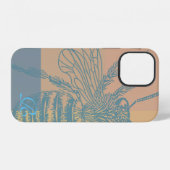 Chique Blue Bee Monogram iPhone Hoesje (Achterkant horizontaal)