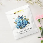 Chique Blue Hydrangea Bloemen Vlinder Vrijgezellen Bedankzakje (Gezegeld)