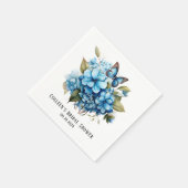 Chique Blue Hydrangea Bloemen Vlinder Vrijgezellen Servet (Hoek)