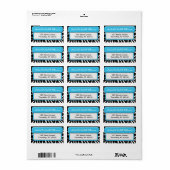 Chique Blue Zebra Print Adresetiketten Etiket (Full Sheet)
