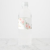 Chique Blush Bloemachtig High Tea Feestje Meisje B Waterfles Etiket (Achterkant)