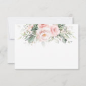 Chique Blush Bloemen Bruiloft Maaltijd Keuze RSVP  (Achterkant)
