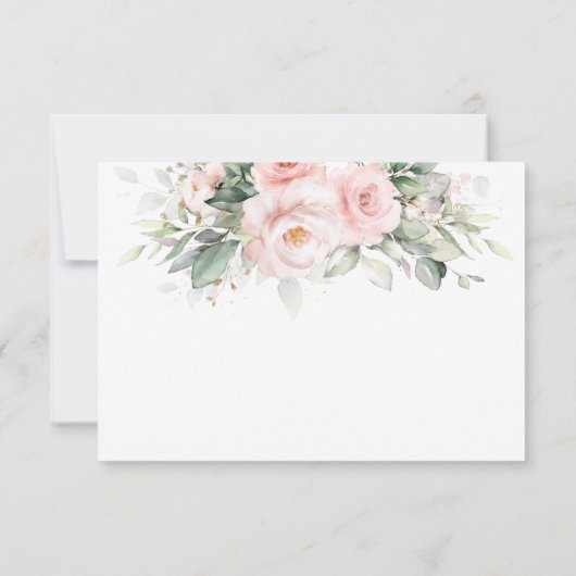 Chique Blush Bloemen Bruiloft Maaltijd Keuze RSVP 