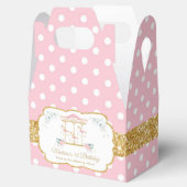 Chique Blush Bloemen Carrousel 1e Verjaardag Dank  Bedankdoosjes (Geopend)