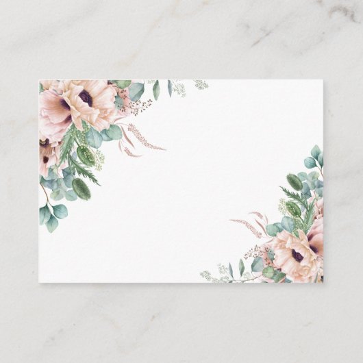Chique Blush Bloemen Eucalyptus Bruiloft Wishing W Informatiekaartje (Achterkant)