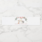 Chique Blush Bloemen Groen Bossen 1e Verjaardag Waterfles Etiket (Enkel label)