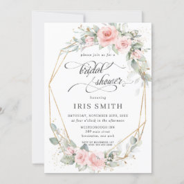 Chique Blush Bloemen Groen Vrijgezellenfeest Geome Kaart