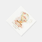 Chique Blush Bloemen Hete Luchtballon Baby Dieren Servet (Hoek)