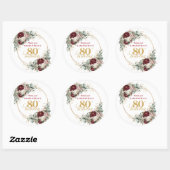 Chique Blush Burgundy 80ste Verjaardag Stickers (Vel)