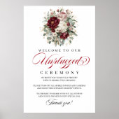 Chique Blush Burgundy Unplugged Ceremonie Poster (Voorkant)