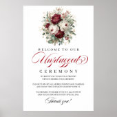 Chique Blush Burgundy Unplugged Ceremonie Poster (Voorkant)