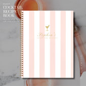 Chique Blush en Gouden Streep Blank Cocktail Recep Notitieboek