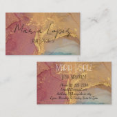 CHIQUE BLUSH GLITTER MARMER EFFECT VISITEKAARTJE (Voorkant / Achterkant)