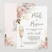 Chique Blush Gold Petals en Prosecco Vrijgezellenf Kaart (Voorkant / Achterkant)