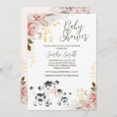 Chique Blush Goud Koe Kalf Baby shower Kaart (Voorkant / Achterkant)