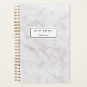 Chique Blush & Grijs Marmer Gepersonaliseerd Planner (Voorkant)