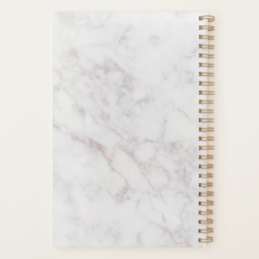 Chique Blush & Grijs Marmer Gepersonaliseerd Planner (Achterkant)