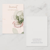 Chique Blush Groen Roze Bloem Ketting Display Visitekaartje (Voorkant / Achterkant)