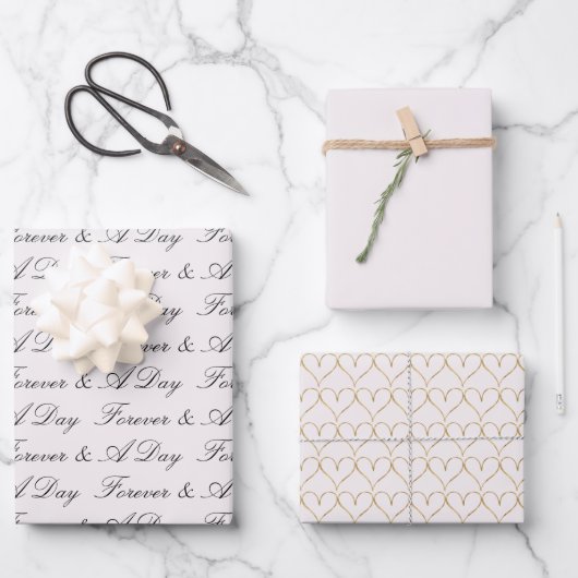 Chique Blush Heart of Gold Inpakpapier Vel (Voorkant)