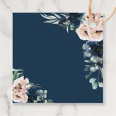 Chique Blush Navy Bloemen Groen Bruiloft Dank u Bedankjes Labels (Achterkant)