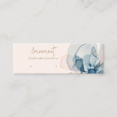 Chique Blush Navy Roest Bloem Stud Oorbel Display Mini Visitekaartje (Voorkant)