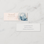 Chique Blush Navy Roest Bloem Stud Oorbel Display Mini Visitekaartje (Voorkant / Achterkant)