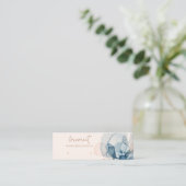 Chique Blush Navy Roest Bloem Stud Oorbel Display Mini Visitekaartje (Staand voorkant)