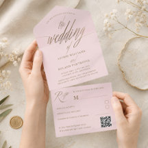 Chique Blush & Nepgoud Calligrafie De Bruiloft Van